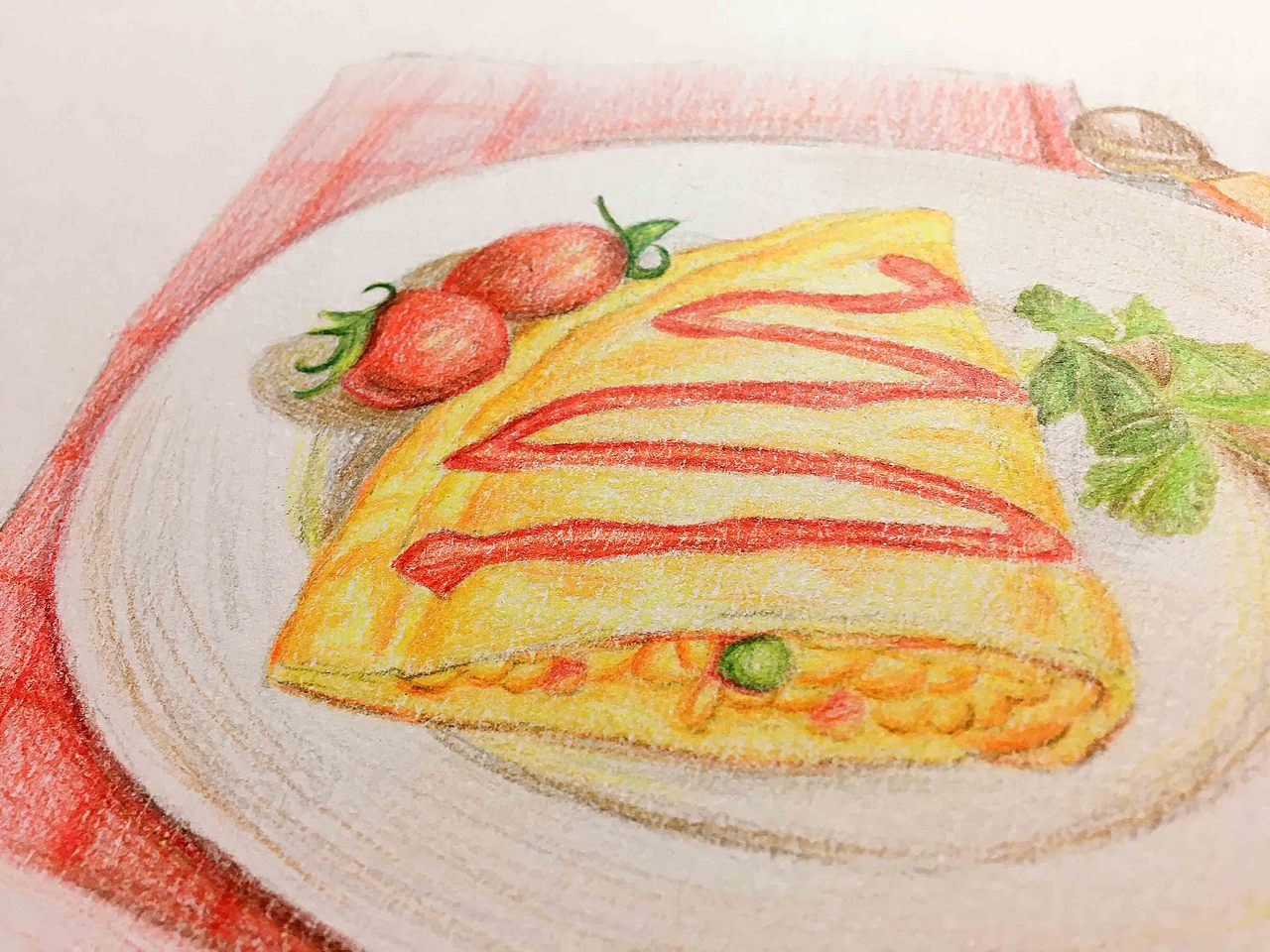 手绘临摹蛋包饭