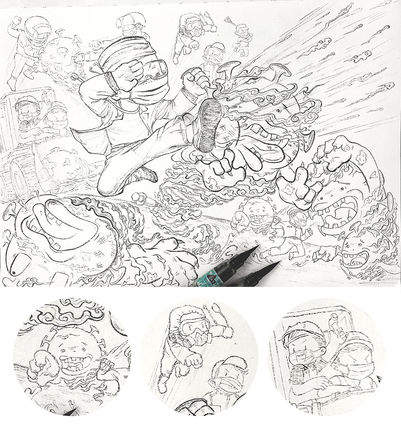 毛笔手绘ps淡彩