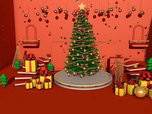 C4D圣诞场景