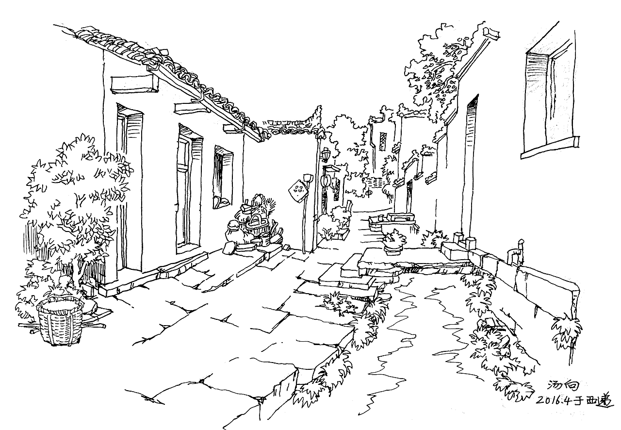 皖南印象之二西递写生作品集这是我近几年在黟县西递的钢笔速写写生