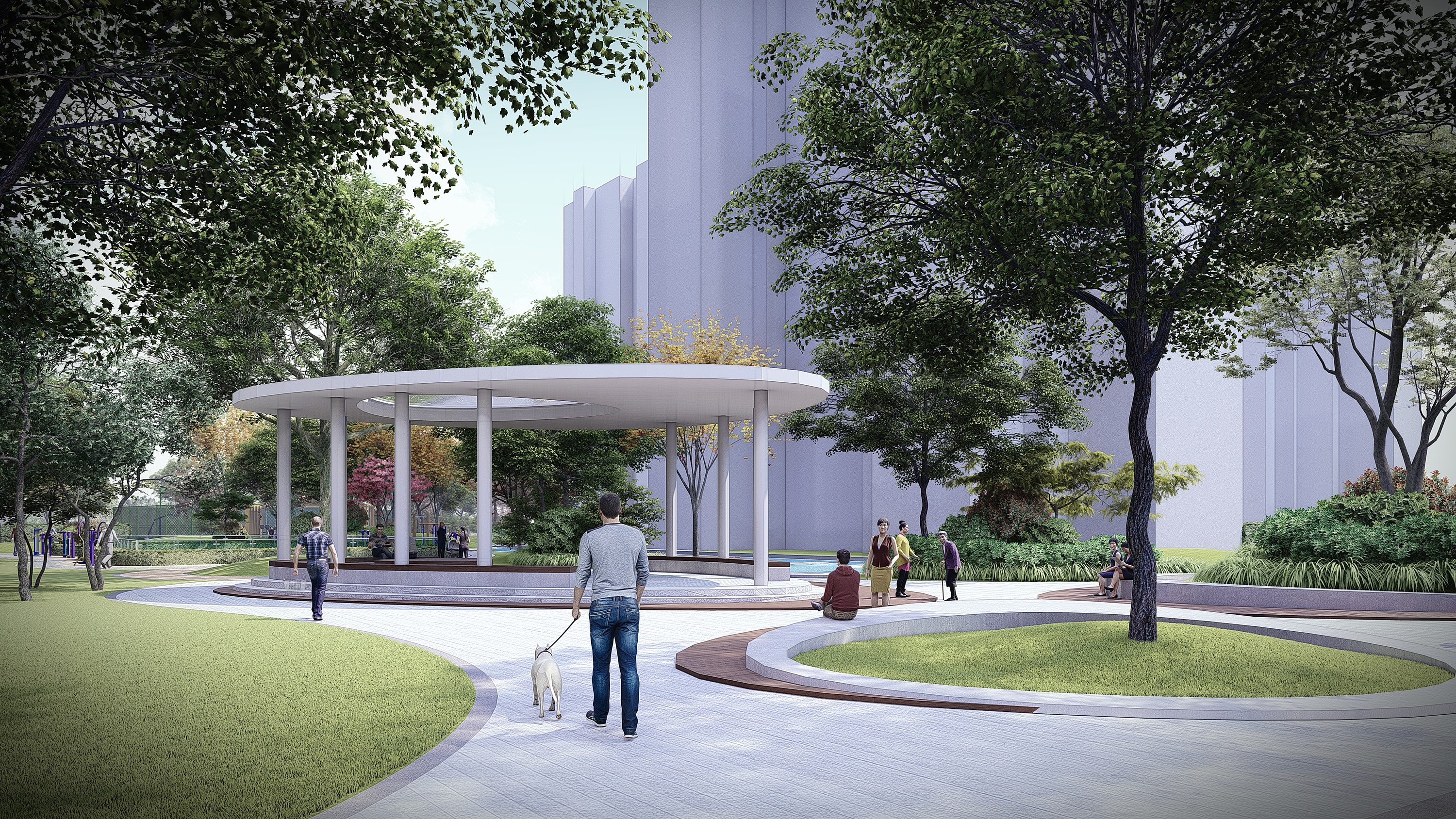 小区景观人视图小渲