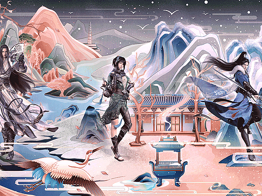 #天涯明月刀x太原地铁# 联合插画长图