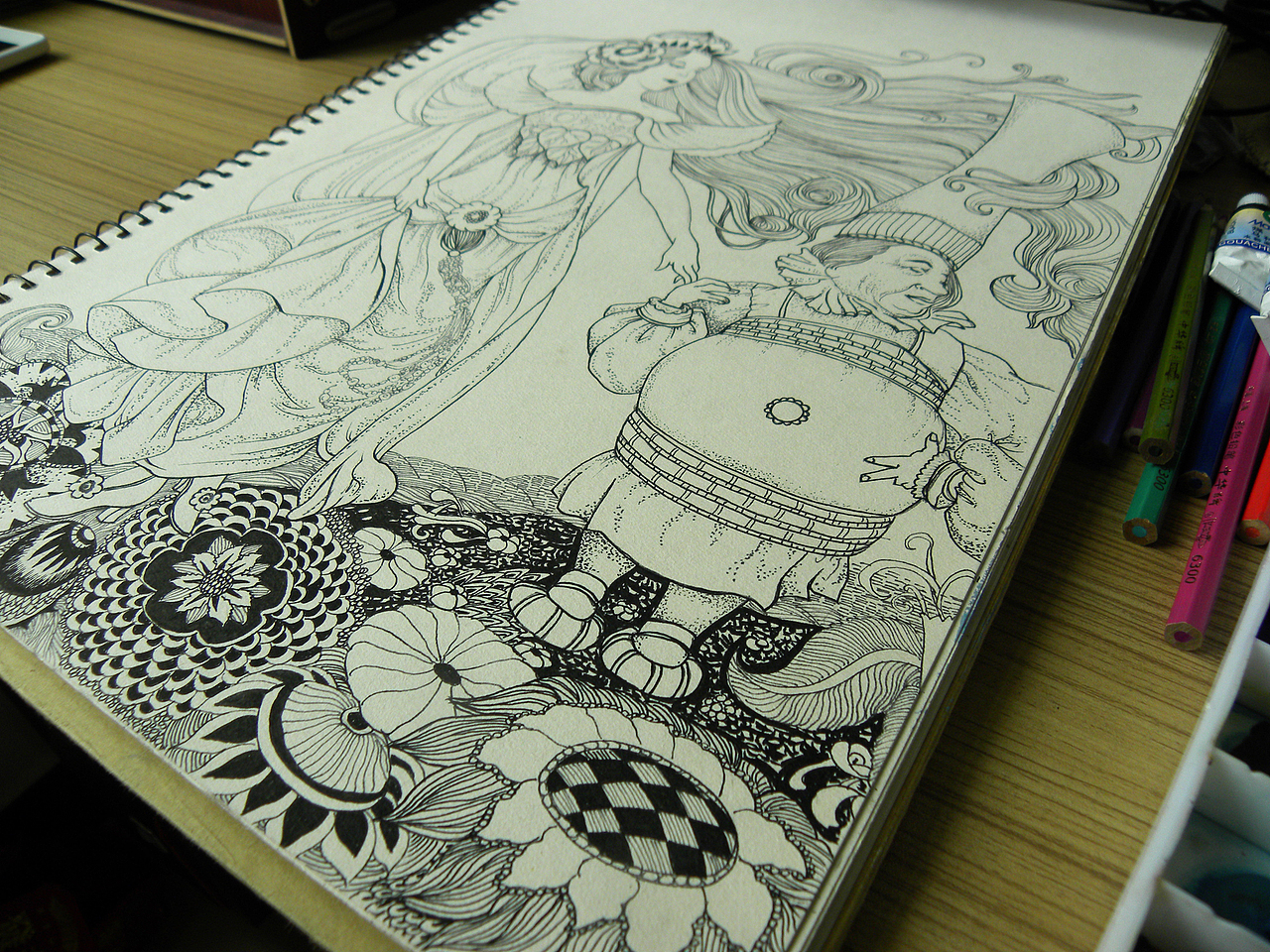 彩铅手绘插画水彩素描签字笔圆珠笔（图ZNTE2MDM0NTY=） - 创作习作 - 站酷设计师careW原创素材 - 站酷ZCOOL