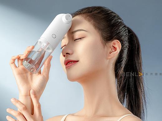 超微小气泡美容仪模特图 模特图片 化妆品场景摄影