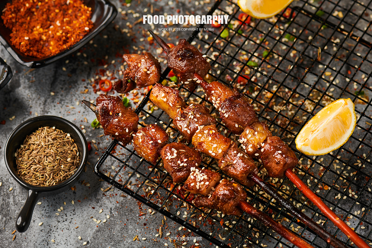 烤串拍摄(烧烤,烤串,中餐,美食摄影)