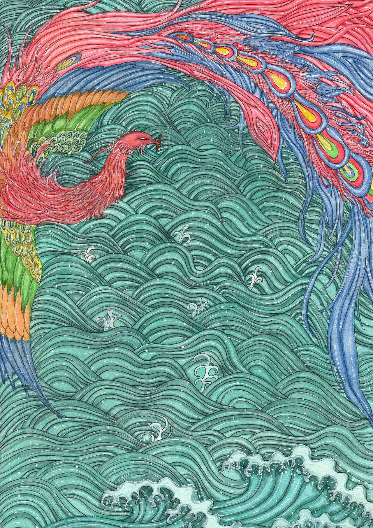 《精卫填海》《神农尝百草》等插画（图ZMTc0MjM2Mjg0） - 创作习作 - 站酷设计师江江江江江江原创素材 - 站酷ZCOOL