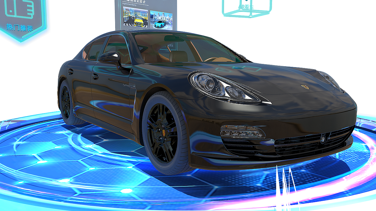 三维动画展示3D立体UI类型汽车app宣传用视频