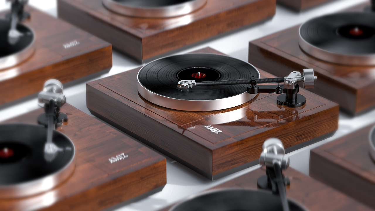 产品渲染----黑胶唱片机record player