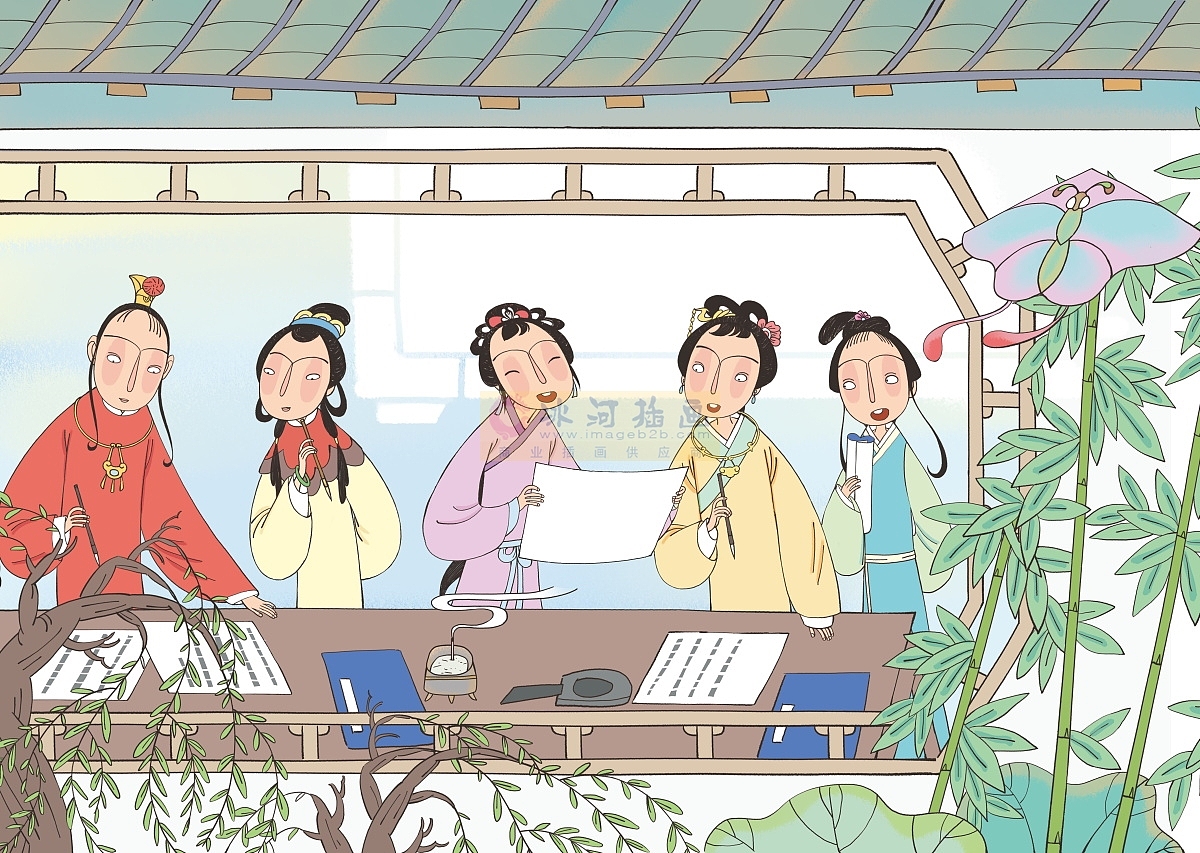 四大名著红楼梦绘本新古风装饰风风格（图ZMjM4ODEyNDIw） - 绘本 - 站酷设计师汉图文化公司原创素材 - 站酷ZCOOL