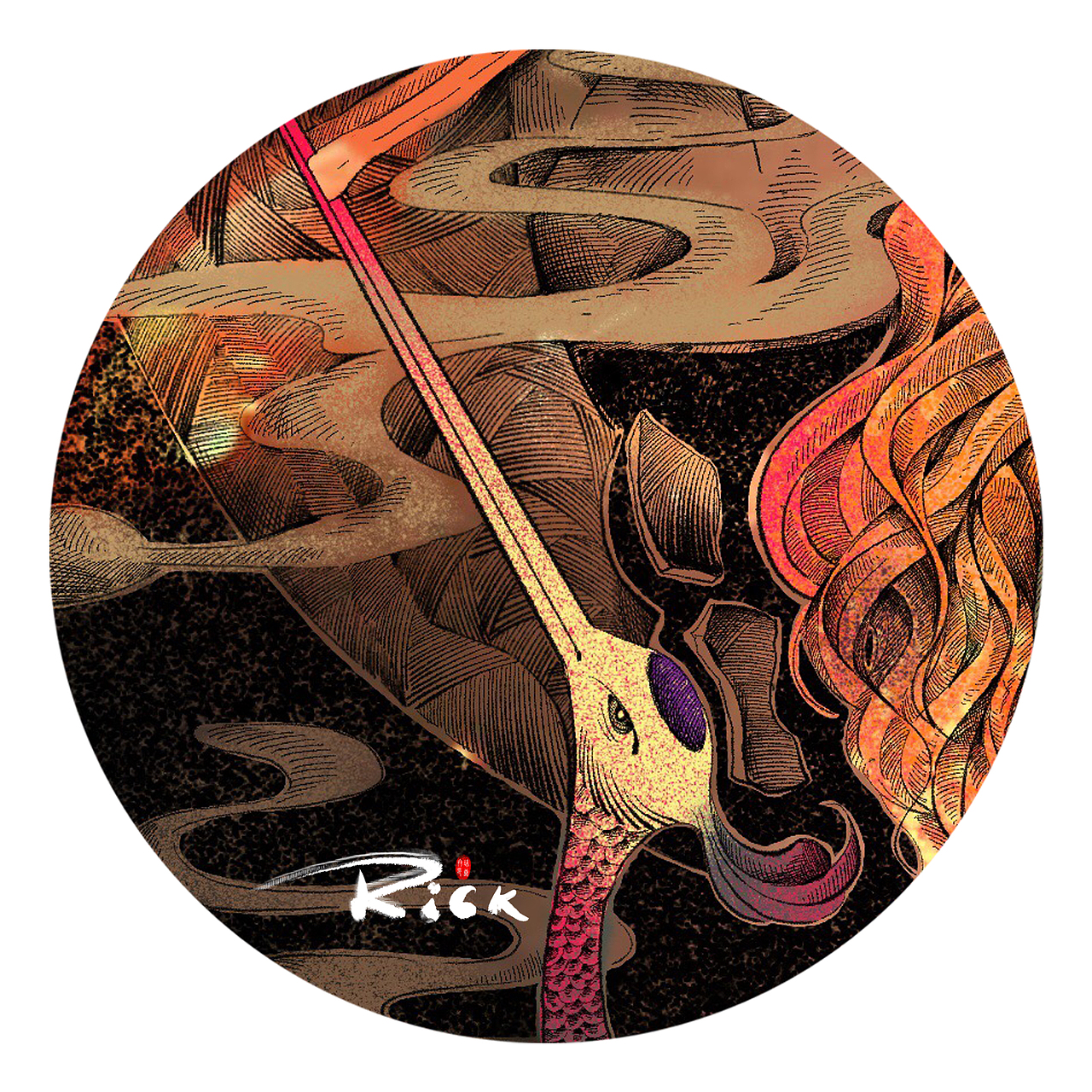 原创系列插画荆棘鸟