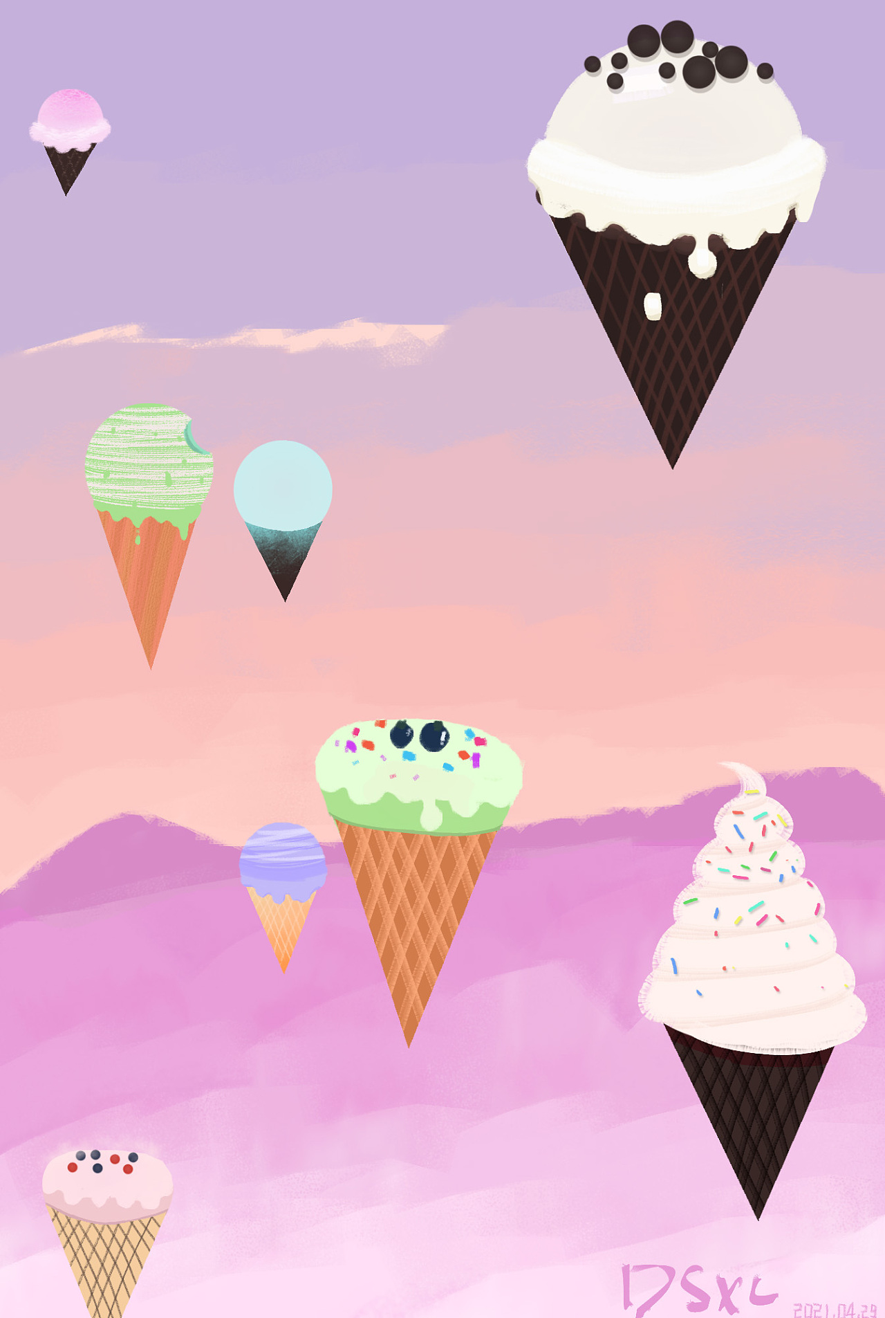 冰淇淋手机壁纸卡通图片