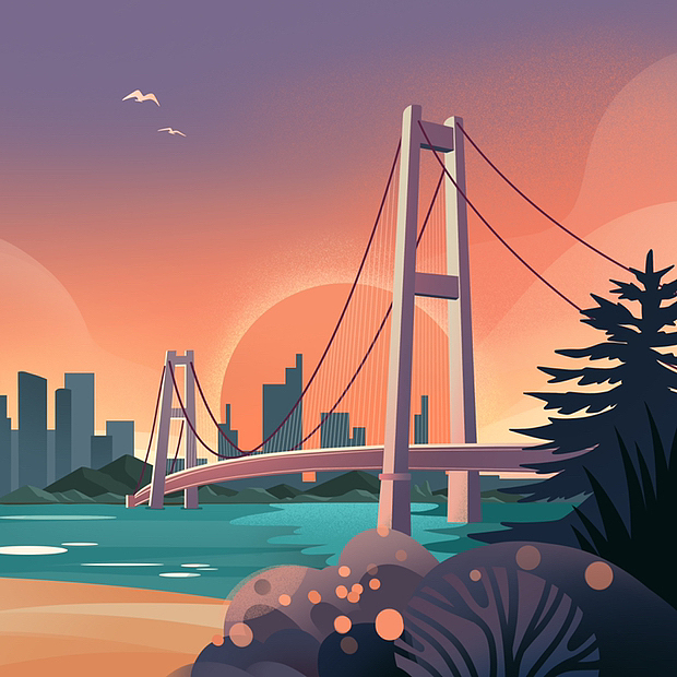 落日旅行计划（图ZMzIwMTA3Nzg0） - 商业插画 - 站酷设计师TJIANG原创素材 - 站酷ZCOOL