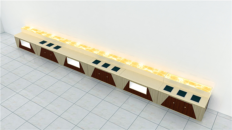 机关食堂双侧取餐台 打菜台定制设计 移动折叠布菲台