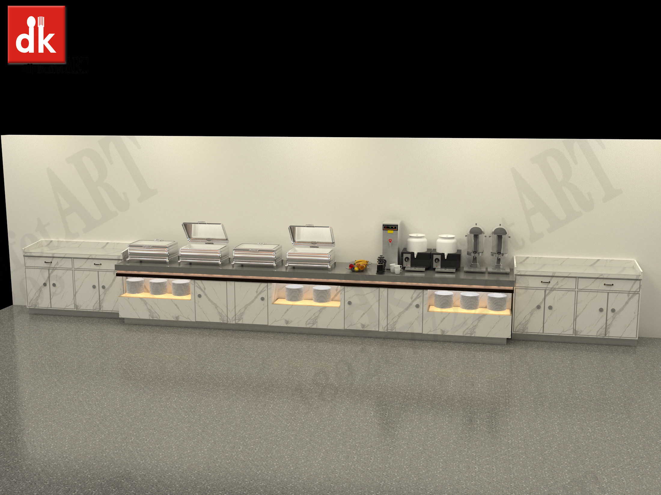 酒店自助餐台厂家 简餐布菲台展示台 自助餐台效果图