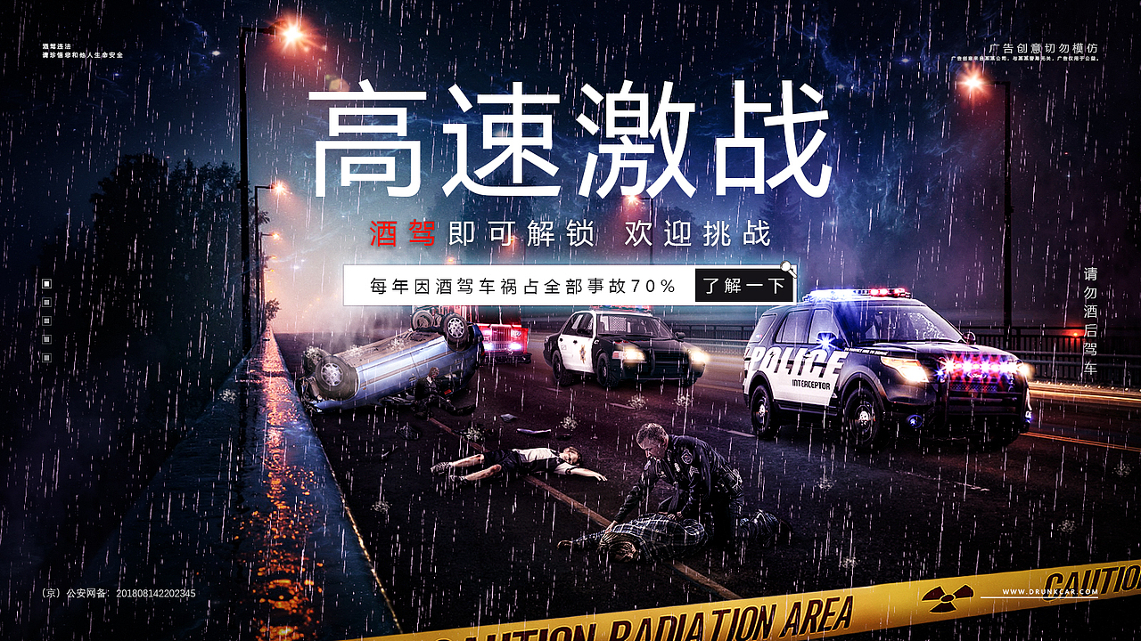 酒驾公益海报 高速激战