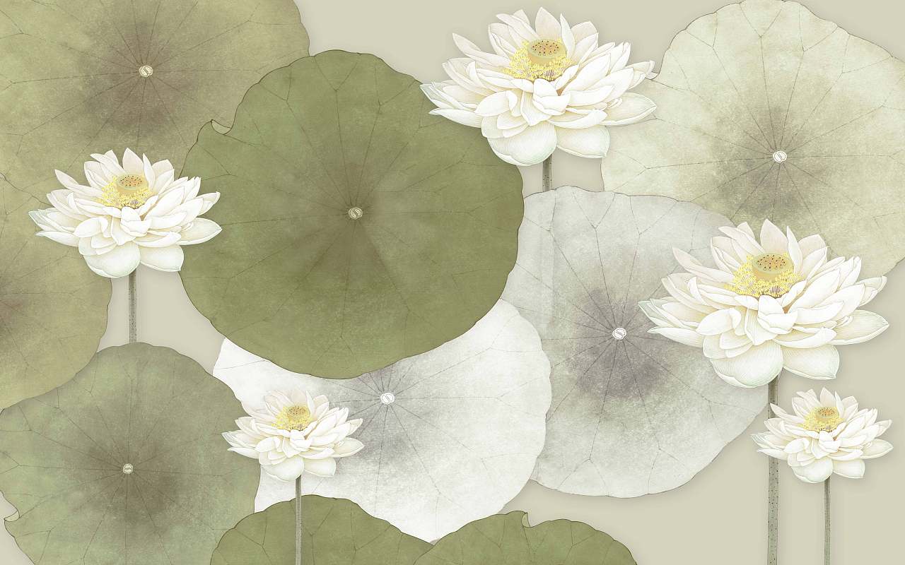 纱画、文创卷帘图案-荷花（图ZMjg0NjU0MTEy） - 图案 - 站酷设计师裕隆家居原创素材 - 站酷ZCOOL