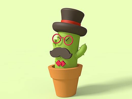 【C4D教程】3D卡通仙人掌建模制作教程