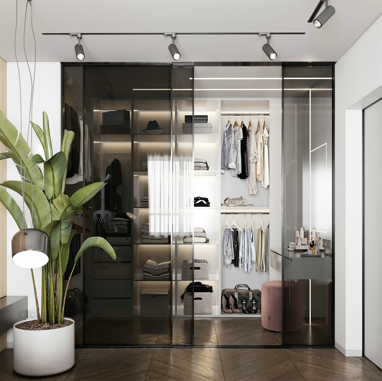 木质的温馨搭配金属材质,演绎质感的现代优雅