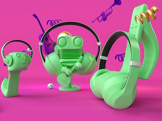 耳机与音符的创意结合