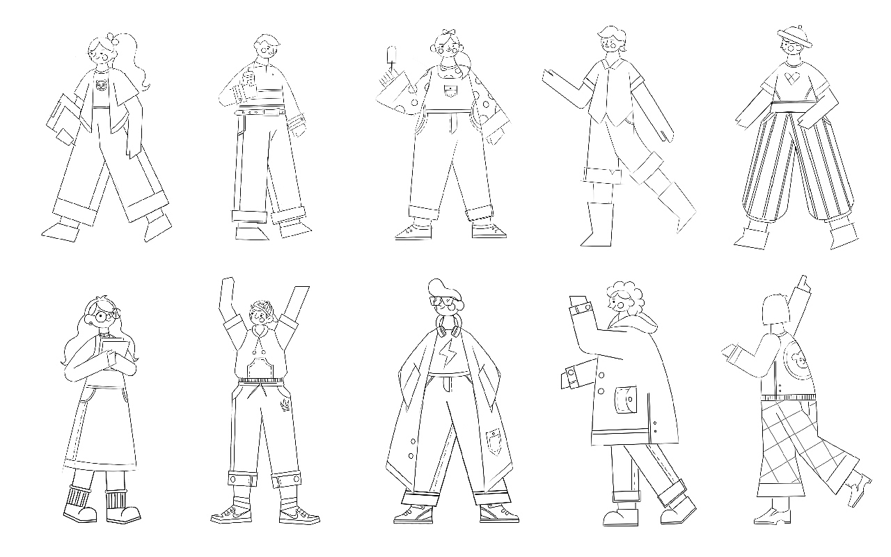 《10组规则矢量人物》——插画设计（图ZMTc5NzM0OTMy） - 创作习作 - 站酷设计师辣某人原创素材 - 站酷ZCOOL