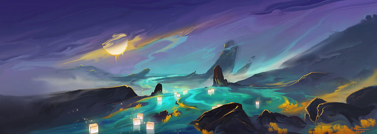 忘川（图ZMzcwNTg1MDI0） - 游戏原画 - 站酷设计师K9527原创素材 - 站酷ZCOOL