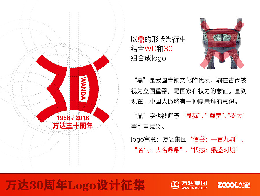 万达集团迎鼎盛 卅载流光铸辉煌（图ZNTE3MDk3NzI=） - Logo - 站酷设计师惊涛拍岸原创素材 - 站酷ZCOOL