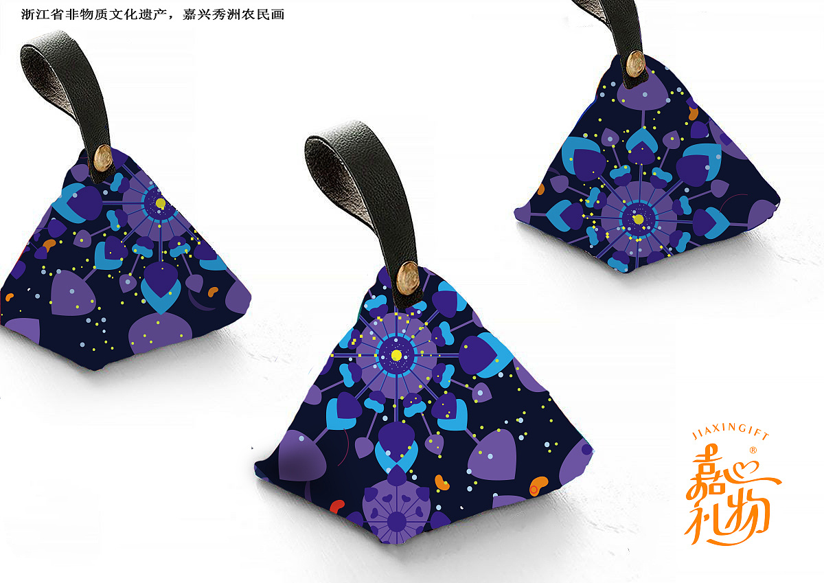 南湖菱歌浙江嘉兴农名画非遗文创设计