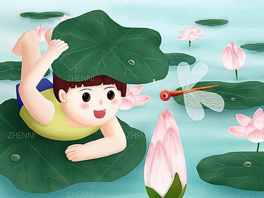 可爱的立夏节气儿童插画