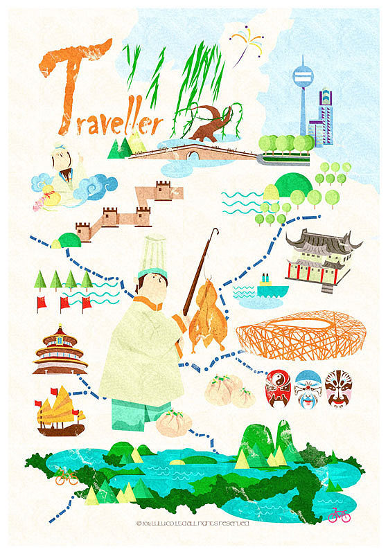 京杭大运河|食插3P -By LULU 新浪微博@何璐LULULU（图ZMTg1MTA4NDg=） - 商业插画 - 站酷设计师LULULUhe原创素材 - 站酷ZCOOL