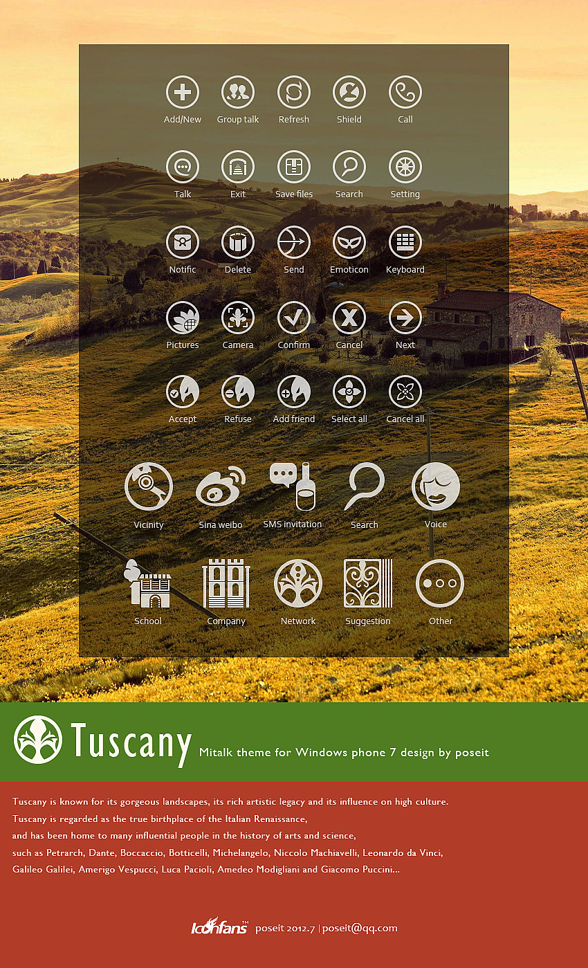 Tuscany（图ZNjUzMzI5Mg==） - 主题/皮肤 - 站酷设计师Poseit原创素材 - 站酷ZCOOL