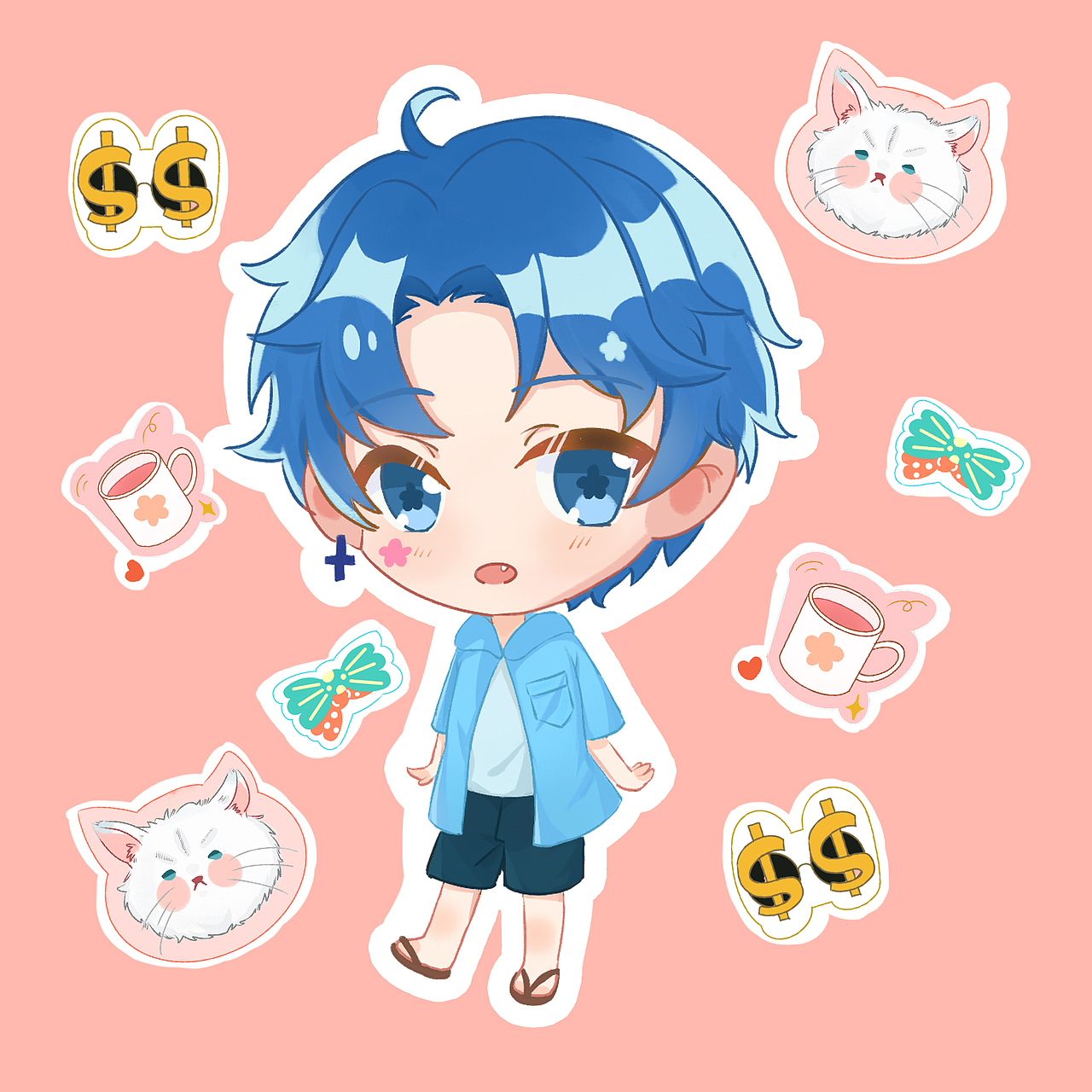 q版阴阳怪气日韩系风格贴纸