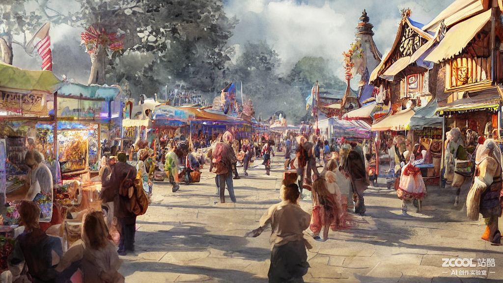 #AI创作实验室#庙会（图ZMzE4OTMzOTUy） - AI作品 - 站酷设计师Z891734896原创素材 - 站酷ZCOOL