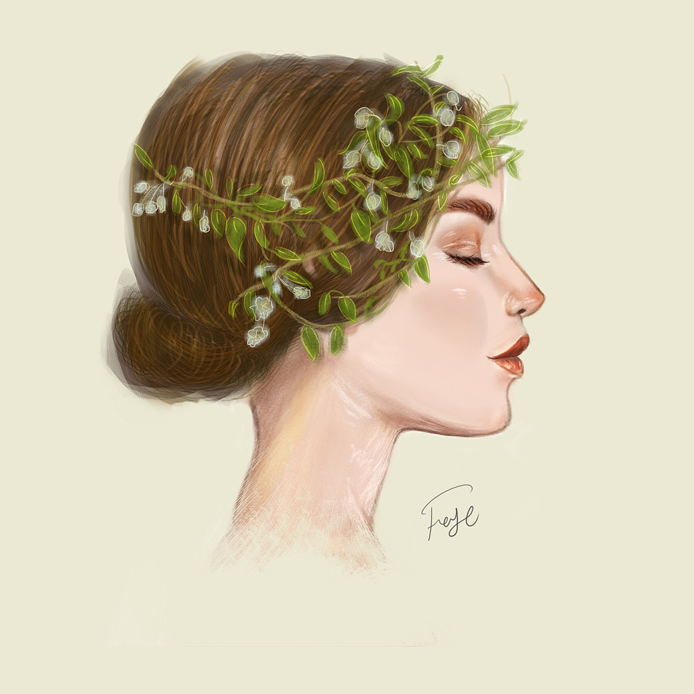 手绘板侧面脸部人像