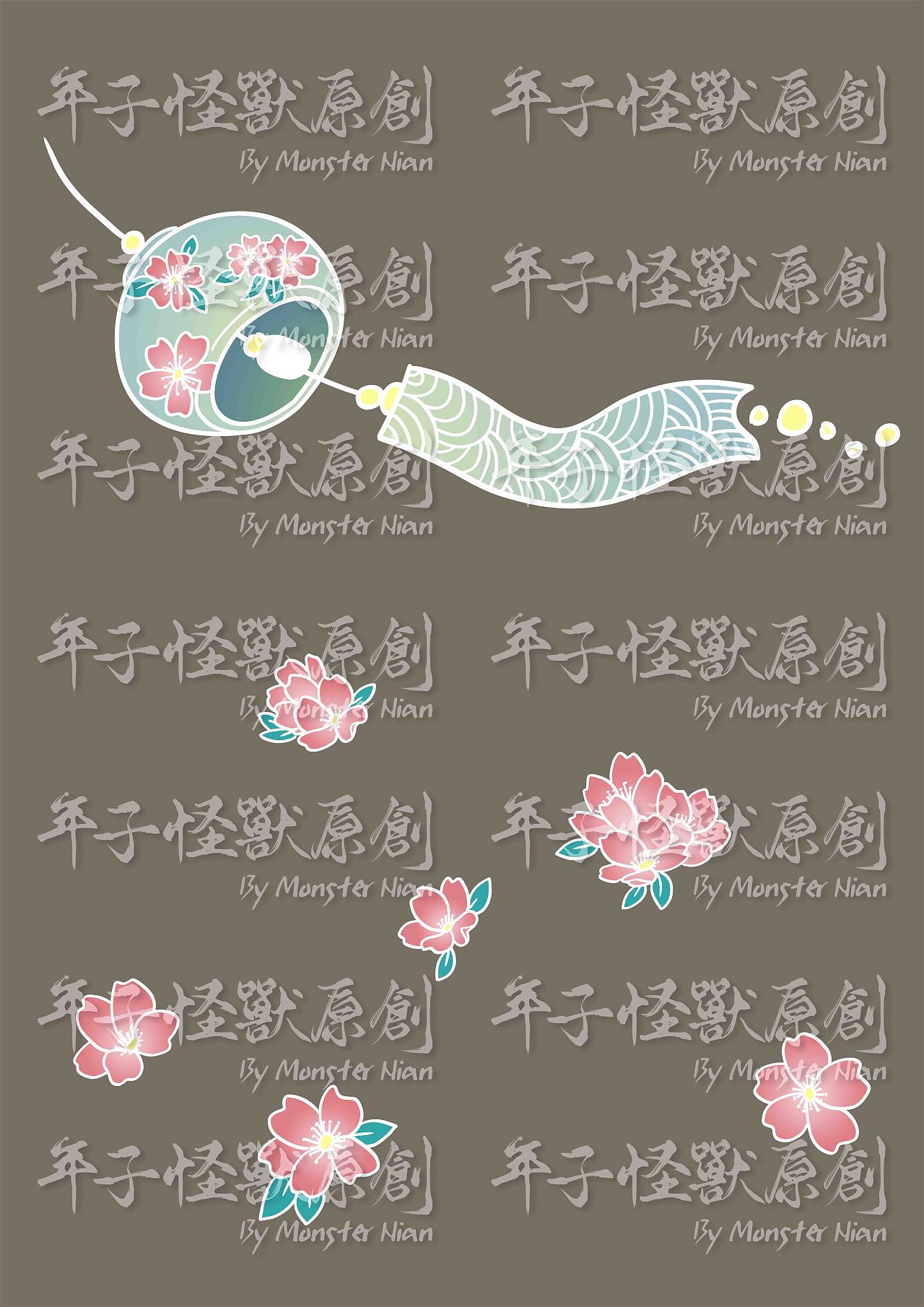 汉服设计——齐胸襦裙【风铃樱花】（图ZMjMxNjk4MDM2） - 儿童服饰 - 站酷设计师年子怪兽原创设计原创素材 - 站酷ZCOOL