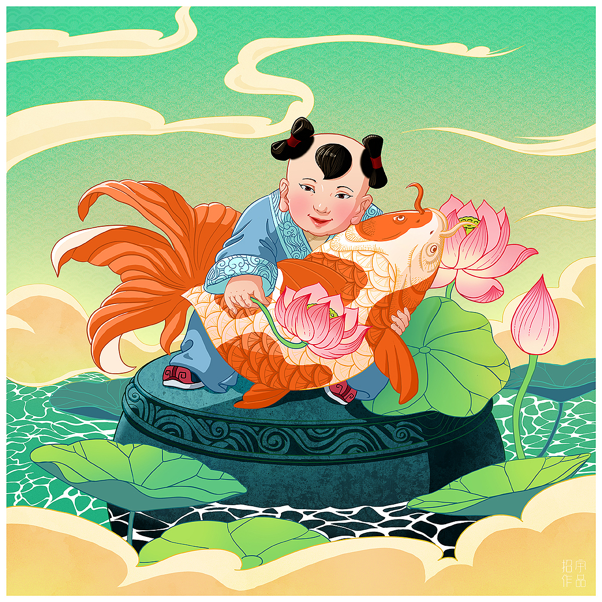 2020的一些年画娃娃习作（图ZMjI5OTUzNzg0） - 商业插画 - 站酷设计师材伙原创素材 - 站酷ZCOOL