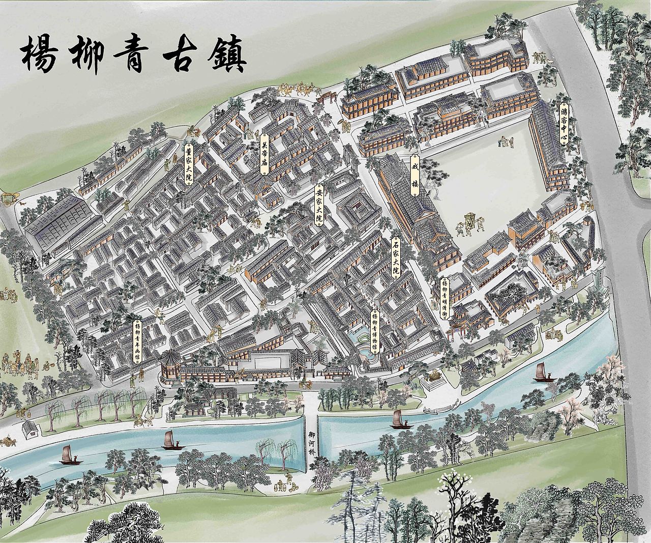 景区手绘地图不同风格参考