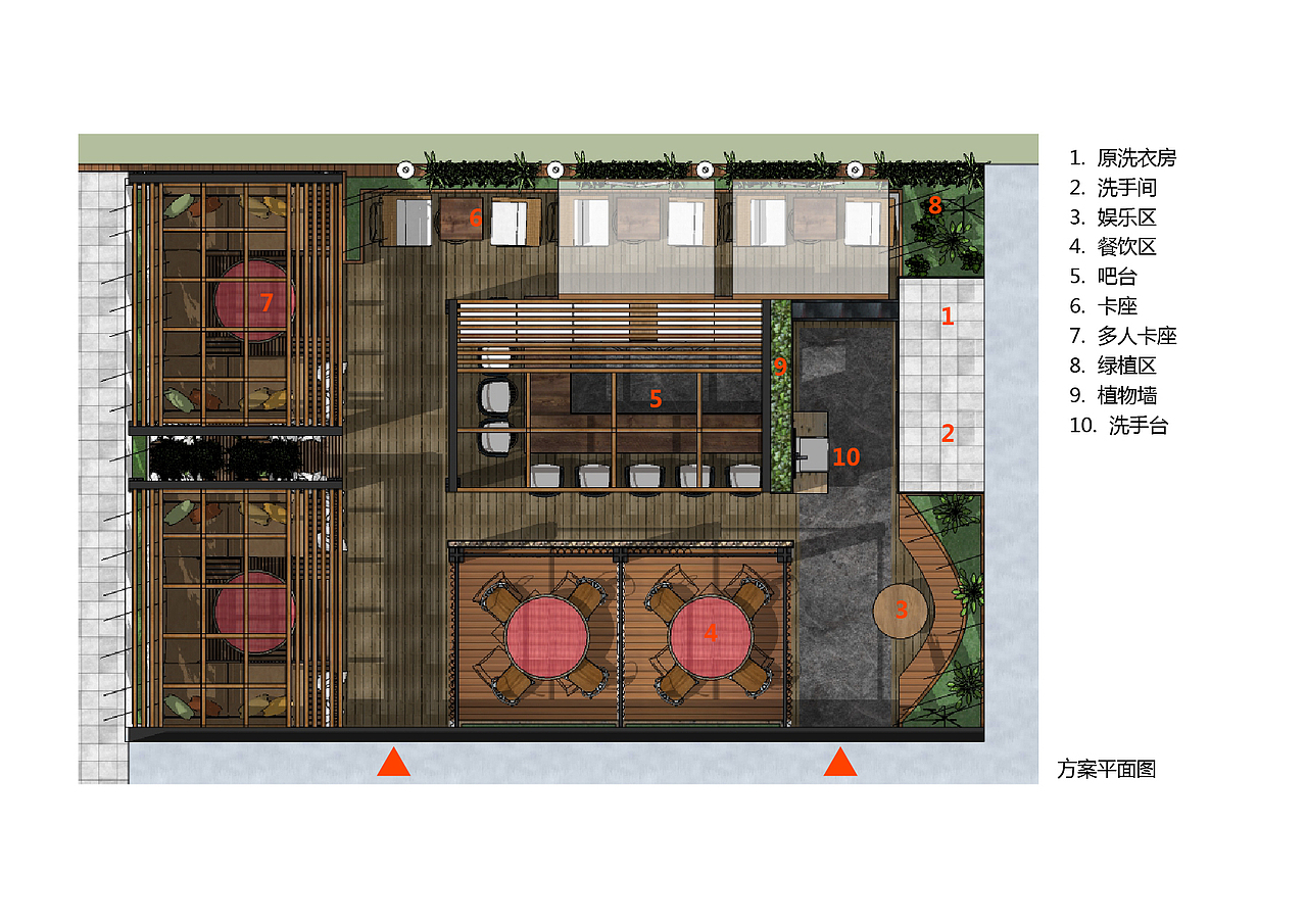 屋顶小花园餐吧设计（图ZNzQyNTE4MTI=） - 家装设计 - 站酷设计师研宅设计原创素材 - 站酷ZCOOL