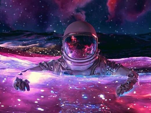 宇航员的梦幻星空动态壁纸