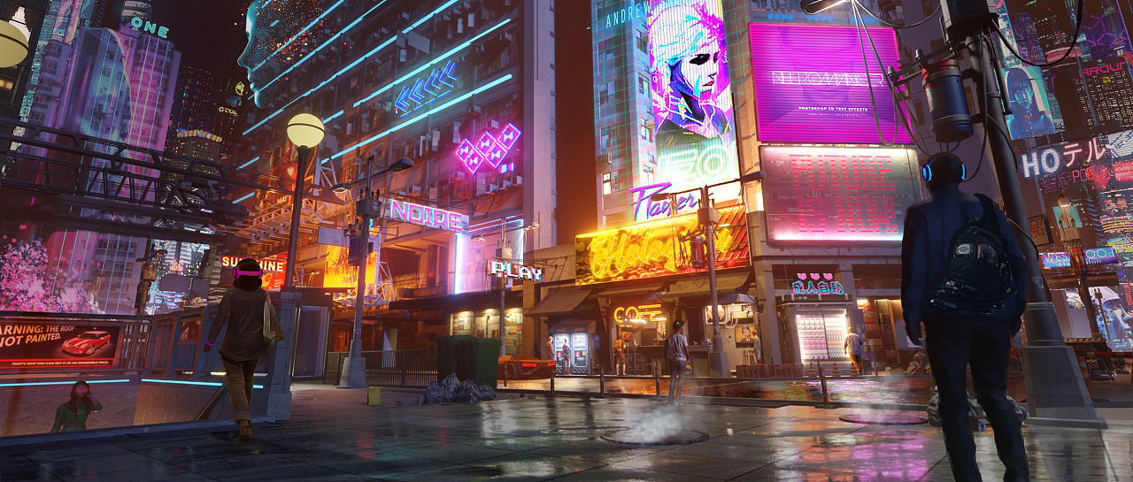 lidawei_第十二周_场景(赛博街景)