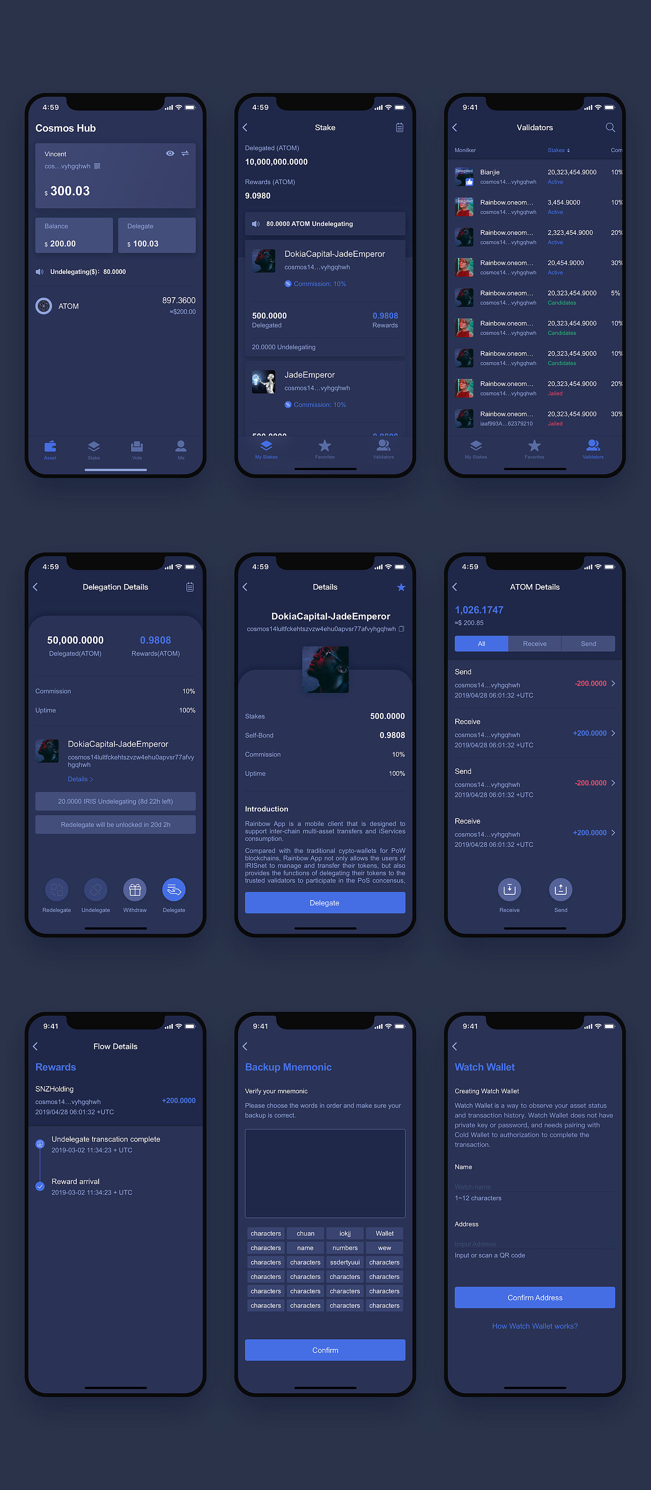 Blockchain Wallet - Rainbow（图ZMjA5Mjc0NjAw） - APP界面 - 站酷设计师acarry原创素材 - 站酷ZCOOL