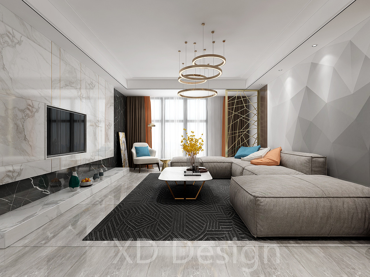 现代极简黑白灰设计客餐厅卧室+入户花园（图ZMTcwMjk2ODg0） - 家装设计 - 站酷设计师找不着北1原创素材 - 站酷ZCOOL