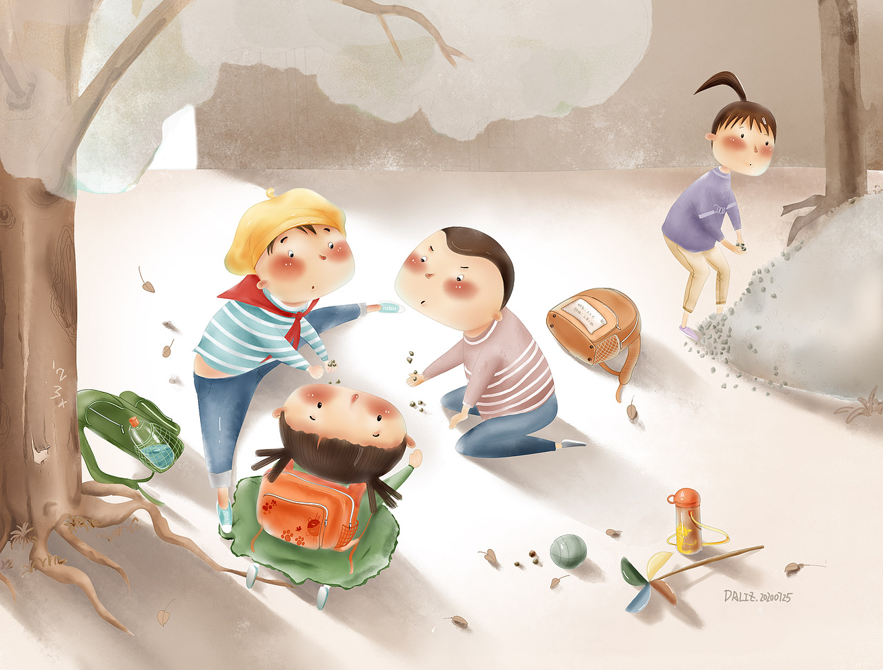 放学回家的路上|插画|儿童插画|daliz达丽子_原创作品-站酷zcool