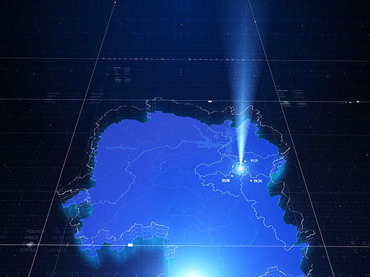 原创数字科技地图设计