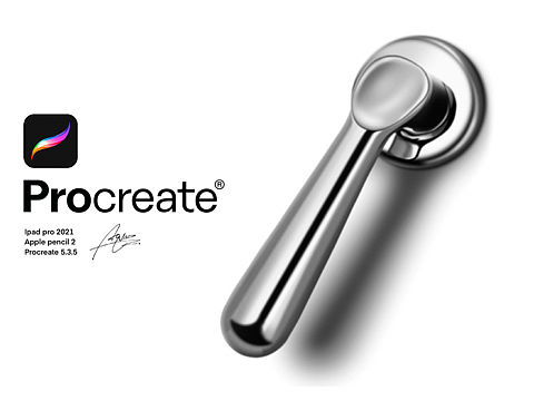 procreate丨金属把手
