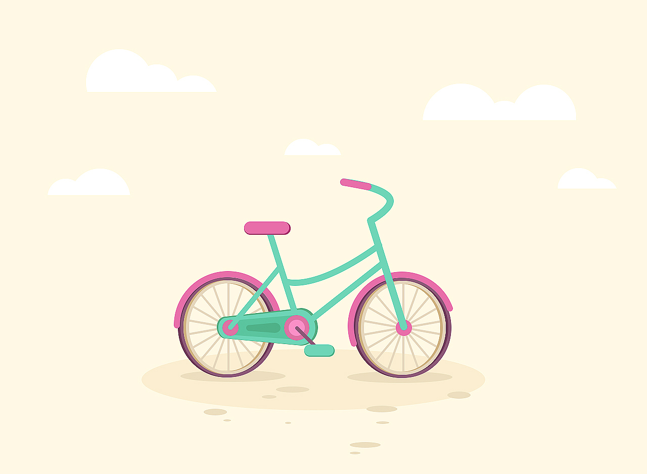 练习-自行车（图ZOTAzNjE5NzY=） - 海报 - 站酷设计师浅忆hui原创素材 - 站酷ZCOOL
