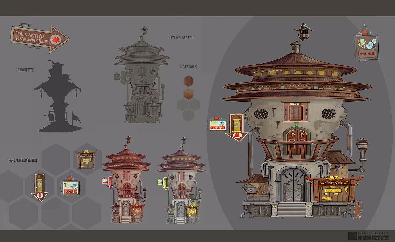 蒸汽朋克单体建筑（图ZOTYwNDM4NDg=） - 概念设定 - 站酷设计师ws小神仙原创素材 - 站酷ZCOOL