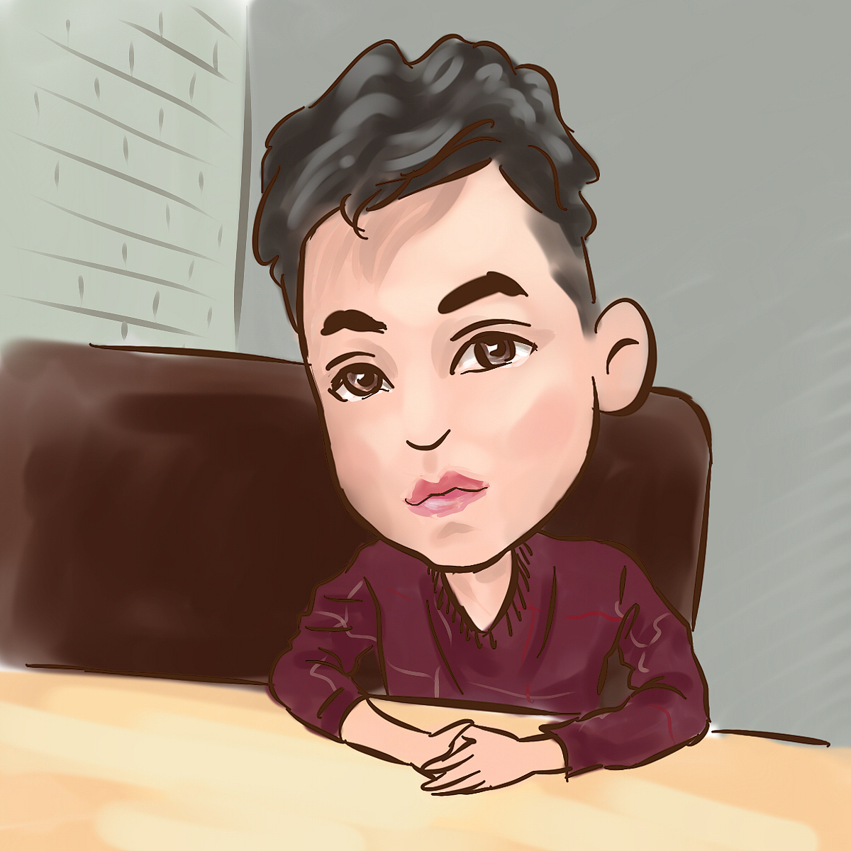 一组真人漫画形象