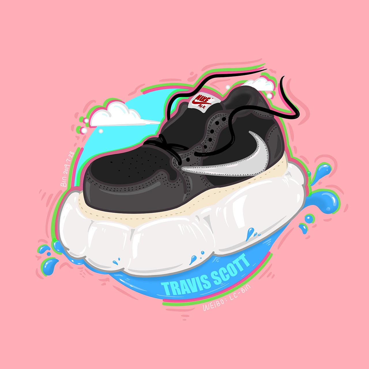 Nike球鞋插画（图ZMTY5NTkzODc2） - 新锐潮流插画 - 站酷设计师Bin仔啦原创素材 - 站酷ZCOOL