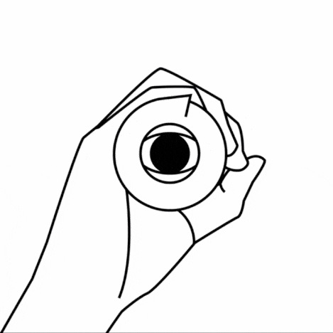 标志的造型是手握纸筒看向观者。通过纸张和观者“对看”意指希望观者通过我的作品对纸张乃至日常小物的看法发生改变,找到更多看问题角度,透过现象看本质。