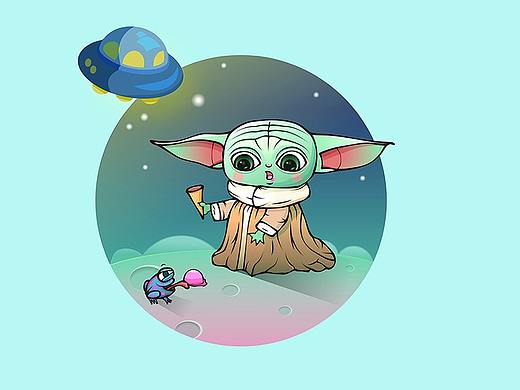 吃冰欺凌的尤达宝宝